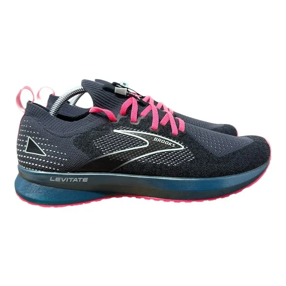 Brooks Levitate Stealthfit 5 Womens 10.5 B Shoes Gray Pink Running Walking