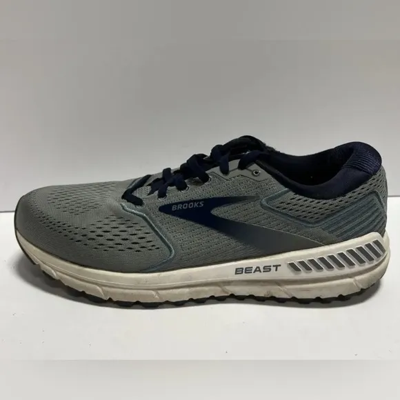 Brooks Mens Beast 20 Running Shoes Gray, Size 10.5 D