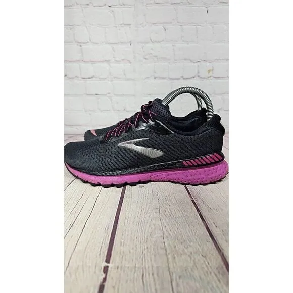 Brooks Adrenaline 20 Ebony Black Purple Athletic  Running Shoes Women's Size 6