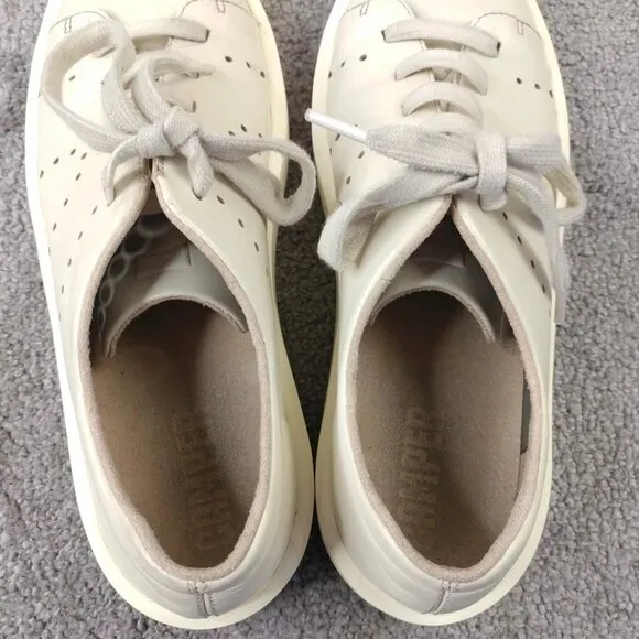 Camper Courb Mens Size 41 EU Shoes Low Top Lace Up Leather Sneakers Off White