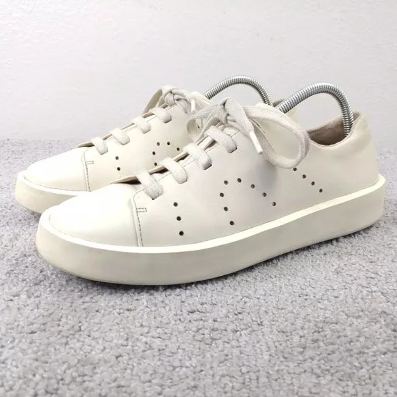 Camper Courb Mens Size 41 EU Shoes Low Top Lace Up Leather Sneakers Off White