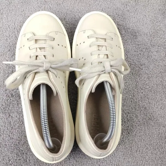 Camper Courb Mens Size 41 EU Shoes Low Top Lace Up Leather Sneakers Off White
