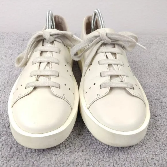 Camper Courb Mens Size 41 EU Shoes Low Top Lace Up Leather Sneakers Off White