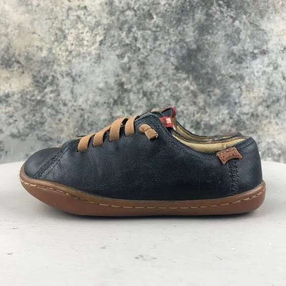 Camper Kids Size 26 (9.5) Peu Blue Leather Closed Toe Lace-Up Low Top Shoes