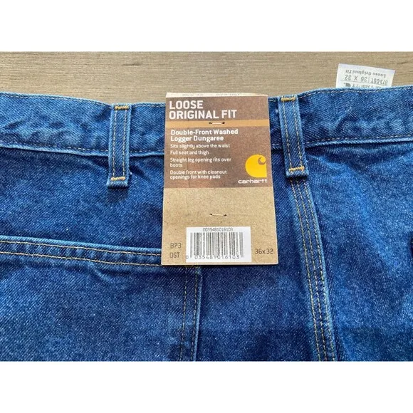 Carhartt B73 DST Mens 36X32 Double Knee Loose Fit Carpenter Blue Denim Jeans