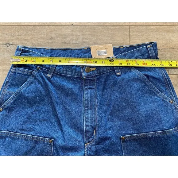Carhartt B73 DST Mens 36X32 Double Knee Loose Fit Carpenter Blue Denim Jeans