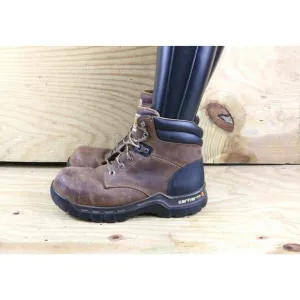 Carhartt Boots Mens 9.5M Brown Leather Work Safety Flex 6 Combat