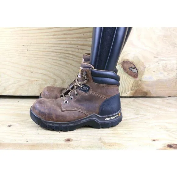Carhartt Boots Mens 9.5M Brown Leather Work Safety Flex 6 Combat