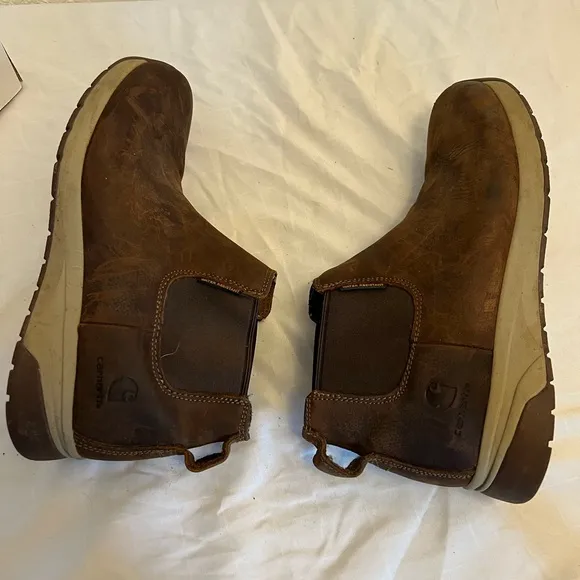 Carhartt Force Men's 4&quot; Leather Comp Safety Toe Romeo Boots Brown Sz 11.5 W Men