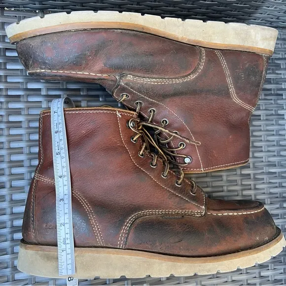 Carhartt Men's Brown Leather  Steel Toe Safety Work Boots Size 12 M Distressed
