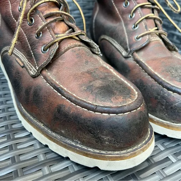 Carhartt Men's Brown Leather  Steel Toe Safety Work Boots Size 12 M Distressed