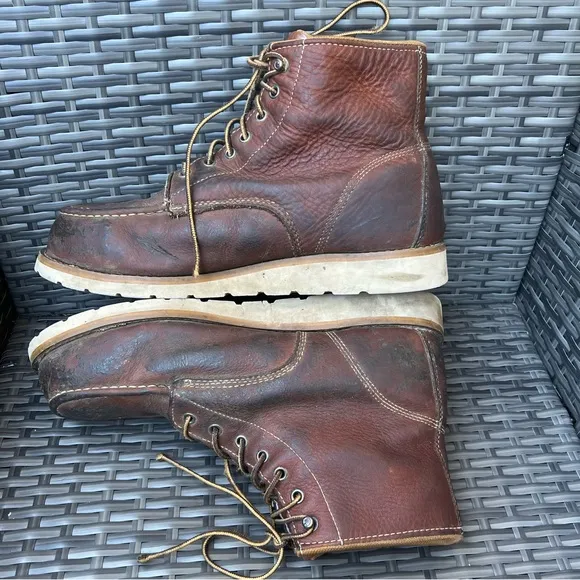 Carhartt Men's Brown Leather  Steel Toe Safety Work Boots Size 12 M Distressed