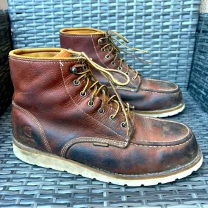 Carhartt Men's Brown Leather  Steel Toe Safety Work Boots Size 12 M Distressed