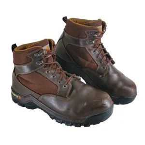 Carhartt Rugged Flex 6&quot; Boots Mens 11 W Brown Leather Safety Steel Toe Work READ