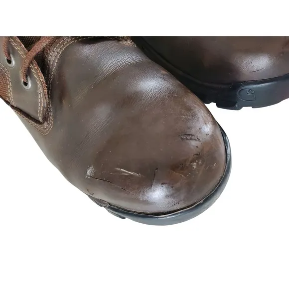 Carhartt Rugged Flex 6&quot; Boots Mens 11 W Brown Leather Safety Steel Toe Work READ