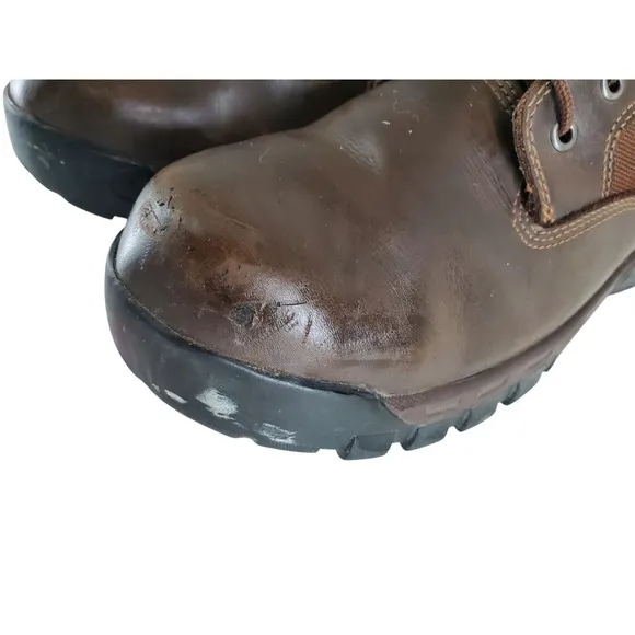 Carhartt Rugged Flex 6&quot; Boots Mens 11 W Brown Leather Safety Steel Toe Work READ