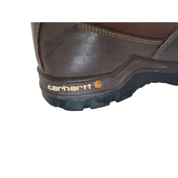 Carhartt Rugged Flex 6&quot; Boots Mens 11 W Brown Leather Safety Steel Toe Work READ