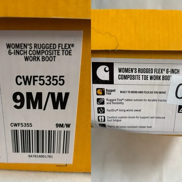 Carhartt Women's 6-Inch Rugged Flex® Work Safety Boot Size 9M