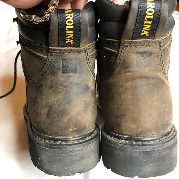Carolina 599 brown work boots 6 inch safety toe metguards