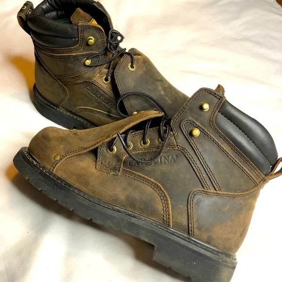 Carolina 599 brown work boots 6 inch safety toe metguards