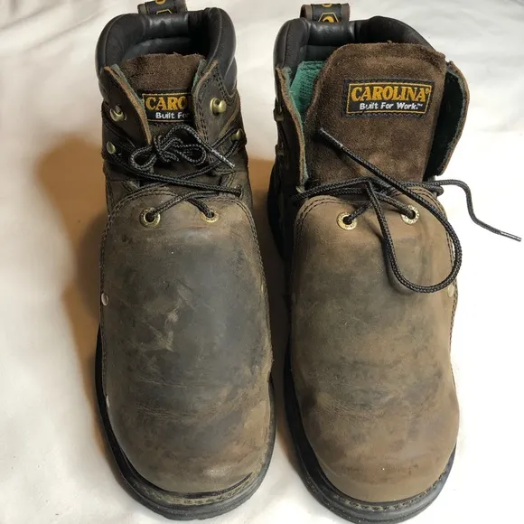 Carolina 599 brown work boots 6 inch safety toe metguards