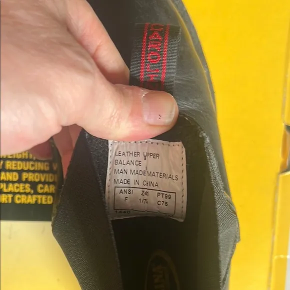 Carolina Black Leather Safety Boots 7M Steel Toe