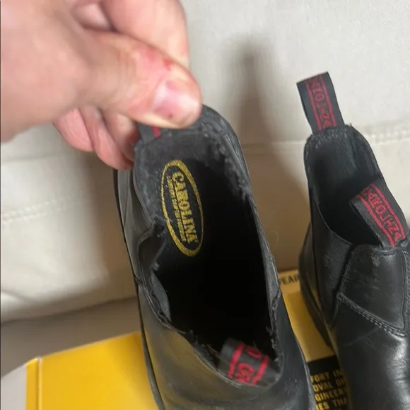 Carolina Black Leather Safety Boots 7M Steel Toe
