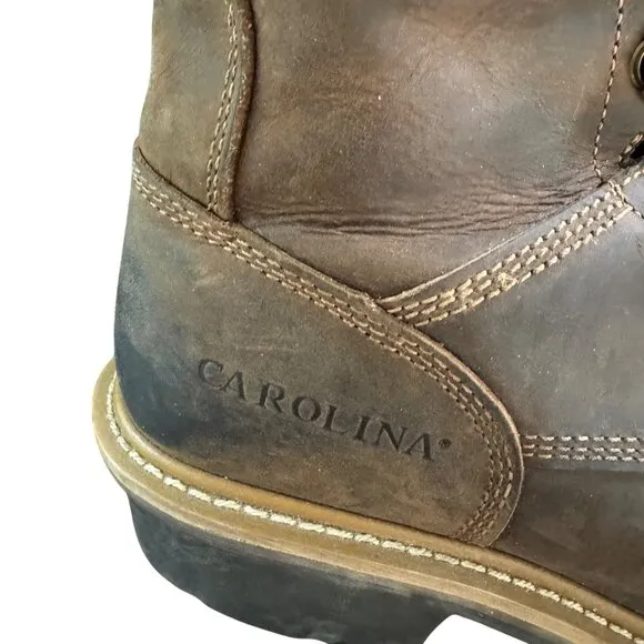 Carolina Mens Non-Metallic Toe Work Boots Size 12D Leather Upper Brown