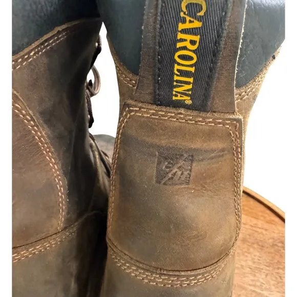 Carolina Mens Non-Metallic Toe Work Boots Size 12D Leather Upper Brown
