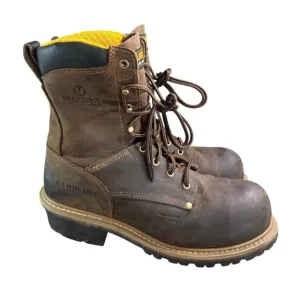 Carolina Mens Non-Metallic Toe Work Boots Size 12D Leather Upper Brown
