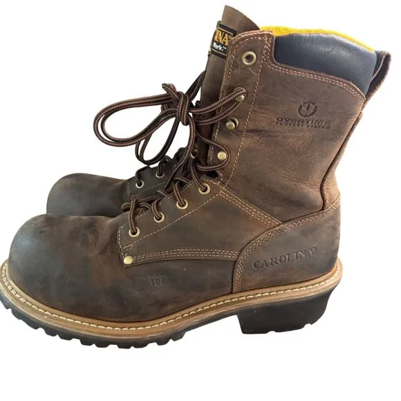 Carolina Mens Non-Metallic Toe Work Boots Size 12D Leather Upper Brown