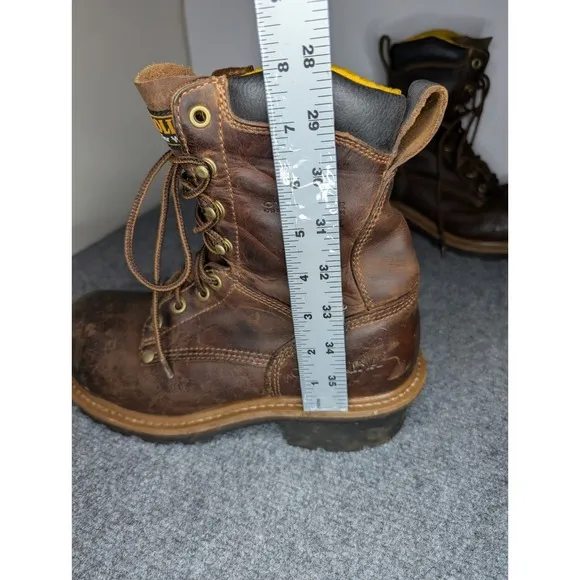 Carolina Poplar Men's 8&quot; Leather Composite Safety Toe Logger Boots Size 8 D