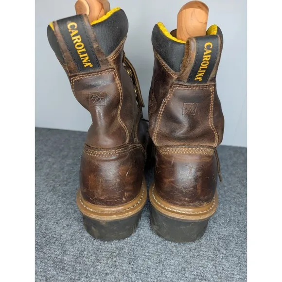 Carolina Poplar Men's 8&quot; Leather Composite Safety Toe Logger Boots Size 8 D