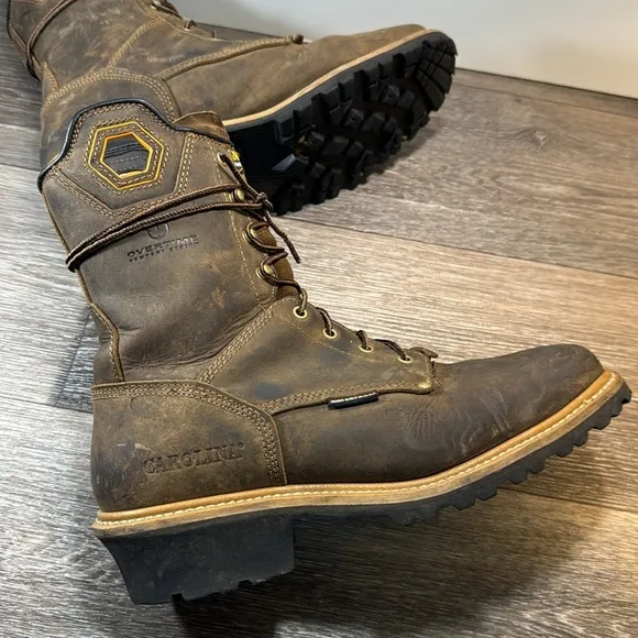 Carolina safety work boots size 12  COPPICE COMP TOE SQUARE TOE LOGGER