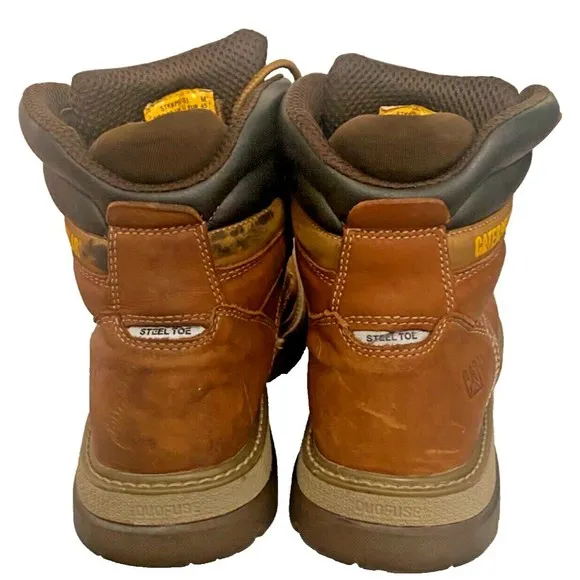 CAT Caterpillar Men's 12 M Leather Steel Toe Safety Work Boots Brown Gorpcore