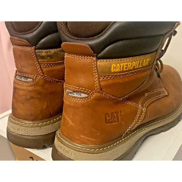 CAT Caterpillar Men's 12 M Leather Steel Toe Safety Work Boots Brown Gorpcore