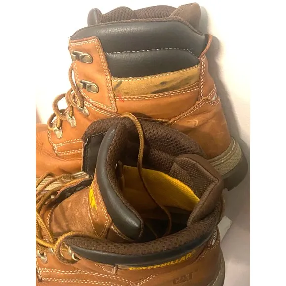 CAT Caterpillar Men's 12 M Leather Steel Toe Safety Work Boots Brown Gorpcore