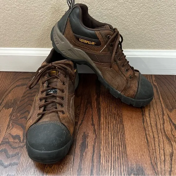 CAT Men Caterpillar Argon Composite Toe Work Shoe Leather Size 11.5 P89957 $150,