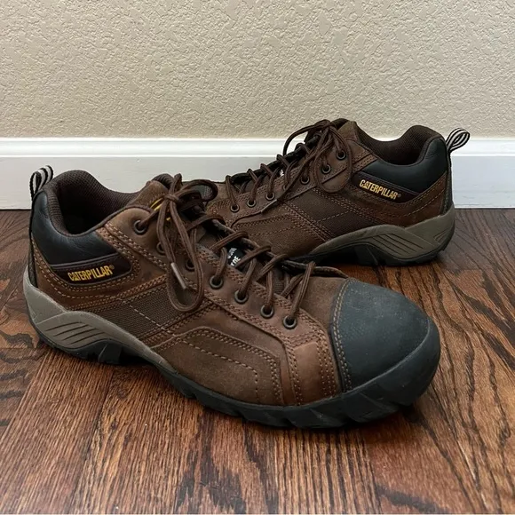CAT Men Caterpillar Argon Composite Toe Work Shoe Leather Size 11.5 P89957 $150,