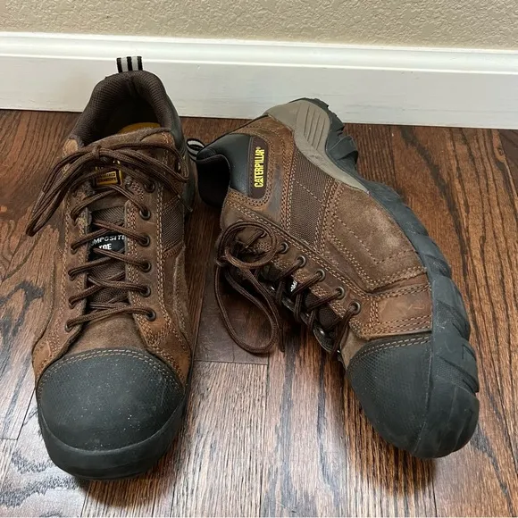 CAT Men Caterpillar Argon Composite Toe Work Shoe Leather Size 11.5 P89957 $150,