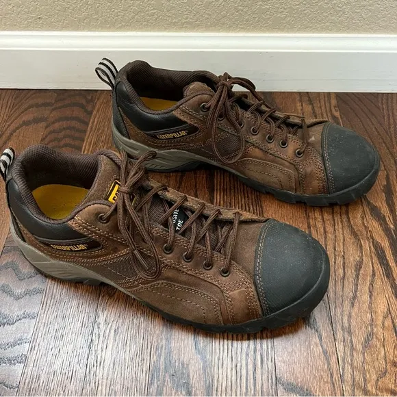 CAT Men Caterpillar Argon Composite Toe Work Shoe Leather Size 11.5 P89957 $150,