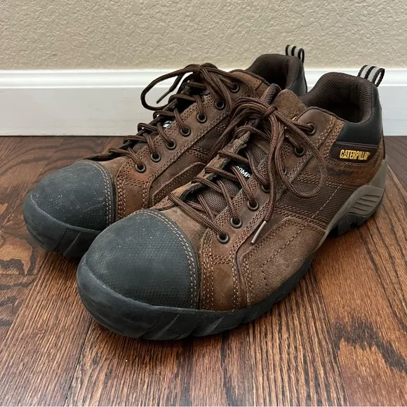 CAT Men Caterpillar Argon Composite Toe Work Shoe Leather Size 11.5 P89957 $150,