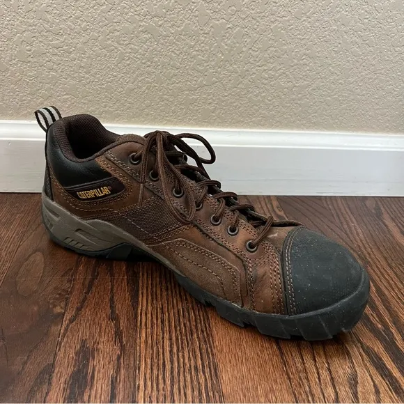 CAT Men Caterpillar Argon Composite Toe Work Shoe Leather Size 11.5 P89957 $150,