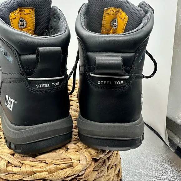 Caterpillar Steel Toe Black Boots