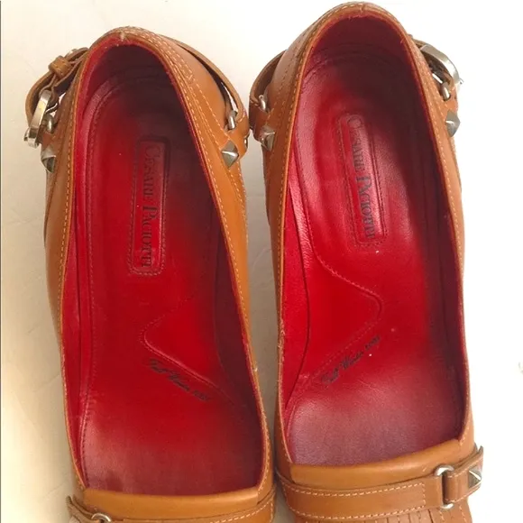 CESARE PACIOTTI - Vintage Luxury Leather Kiltie Heels; 2005 Fall/Winter Shoes