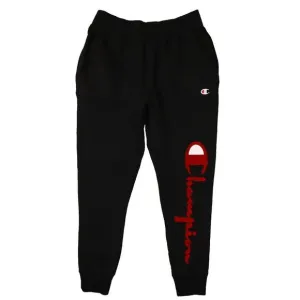 Champion Black Reverse‎ Weave Red Velvet Spellout Joggers size Large