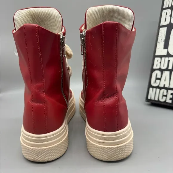Christian Zerotre Calipso 300 Red Leather Boots, Italy Men Size 6.5