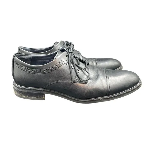 Cole Haan Buckland Shoes Mens 11 M Cap Toe Oxford Black Leather C28881