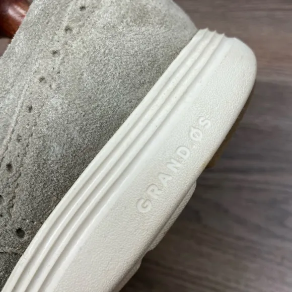 Cole Haan Grand OS Grey Suede Wingtip Shoes 11.5