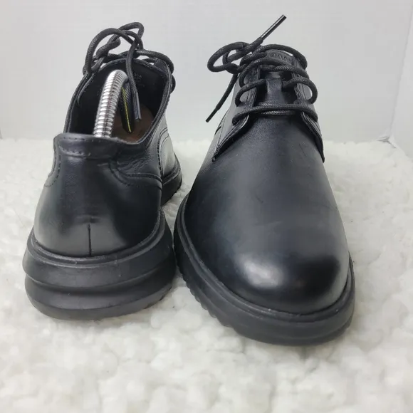 Cole Haan Grand  Plain Toe Men's 8.5 Oxford Black Leather Shoes C38222